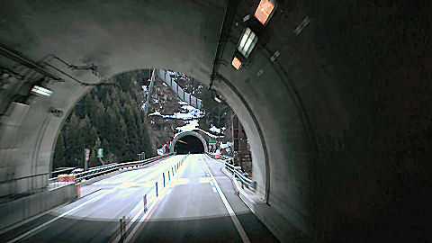 Road tunnel in Japan Alps