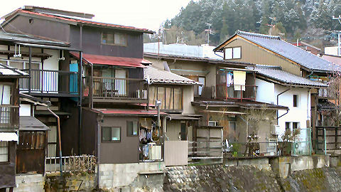 Houses on the bank of the Miyagawa River, Takayama