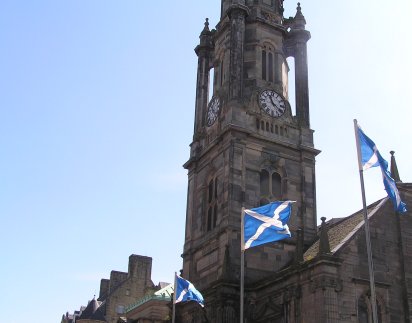 Saltires on the Royal Mile