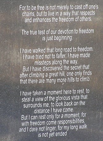 For to be free - Nelson Mandela