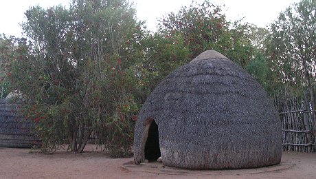 traditional zulu hut at Ghost Mountain Inn