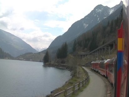 Lake Poschiavo Rtische Bahn Bernina Express