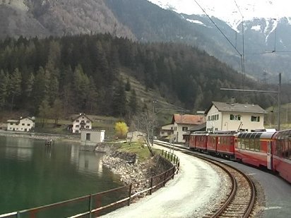 Lake Poschiavo Rtische Bahn Bernina Express