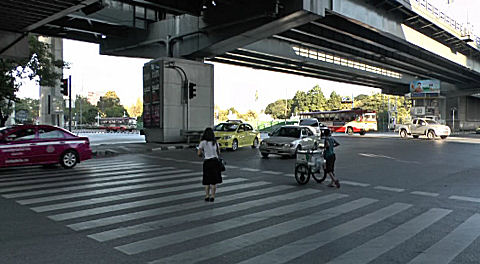 pedestrian crossing Bangkok