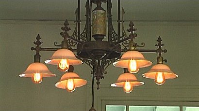 Edison light bulbs in Seminole Lodge, Fort Myers