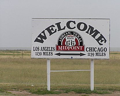 MIdway Point Route 66 sign, Adrian Texas